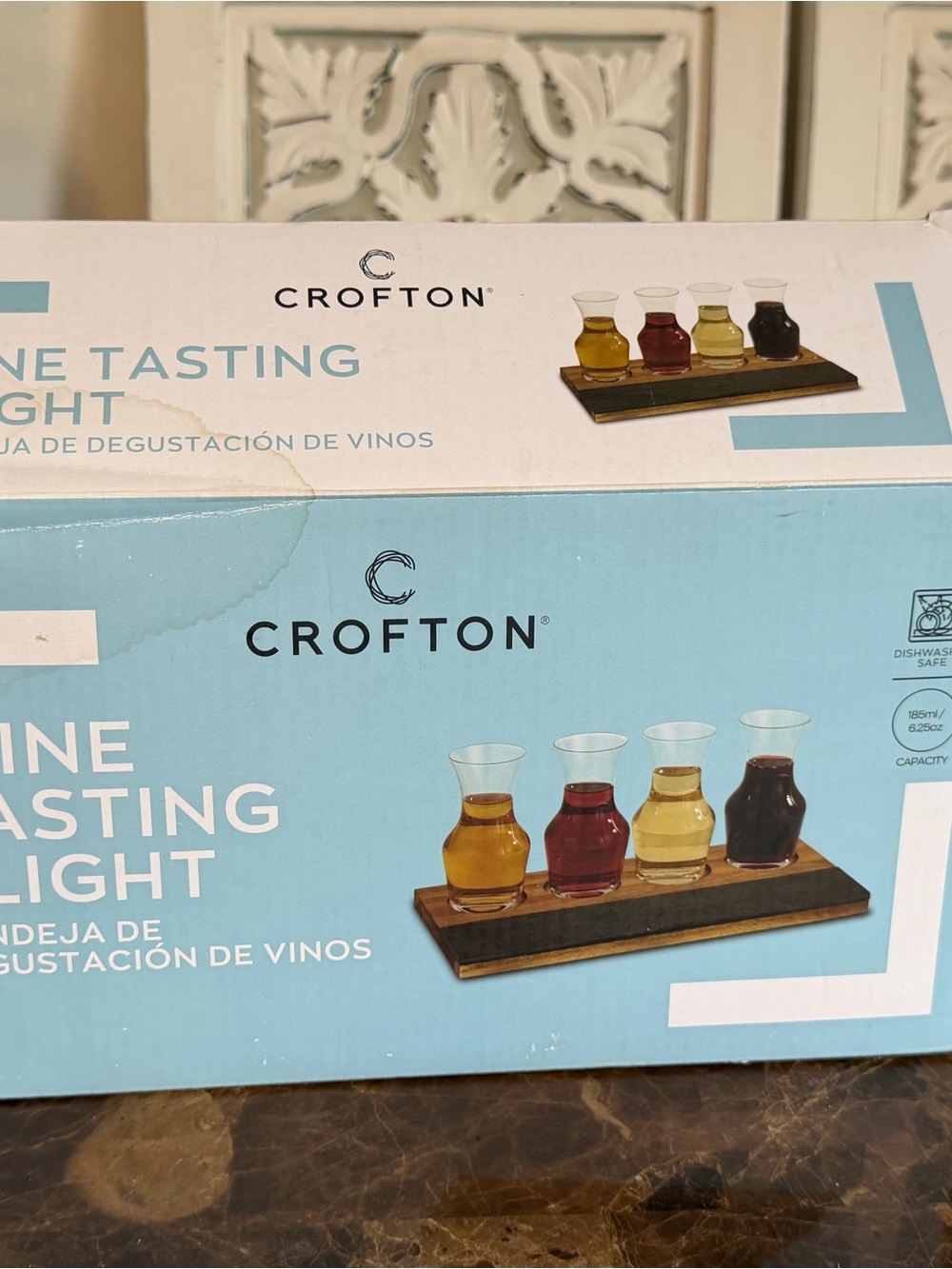 Crofton Wine Tasting Flight Set with Amber, Red, Yellow, and Dark Pour Glasses